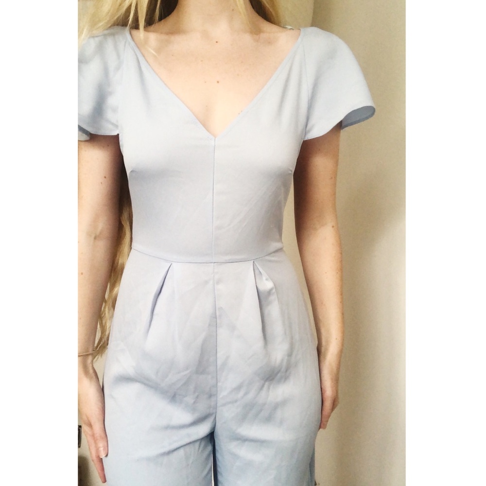 Miss selfridge light blue jumpsuit